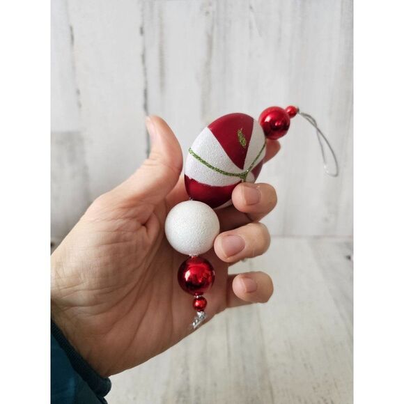 Santa bucket ornament feather glitter red ornament Xmas set tree - Picture 10 of 13